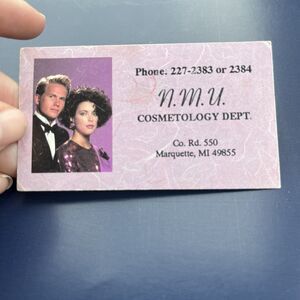 80s or 90s Appointment Card For Northern Michigan University Cosmetology Dept